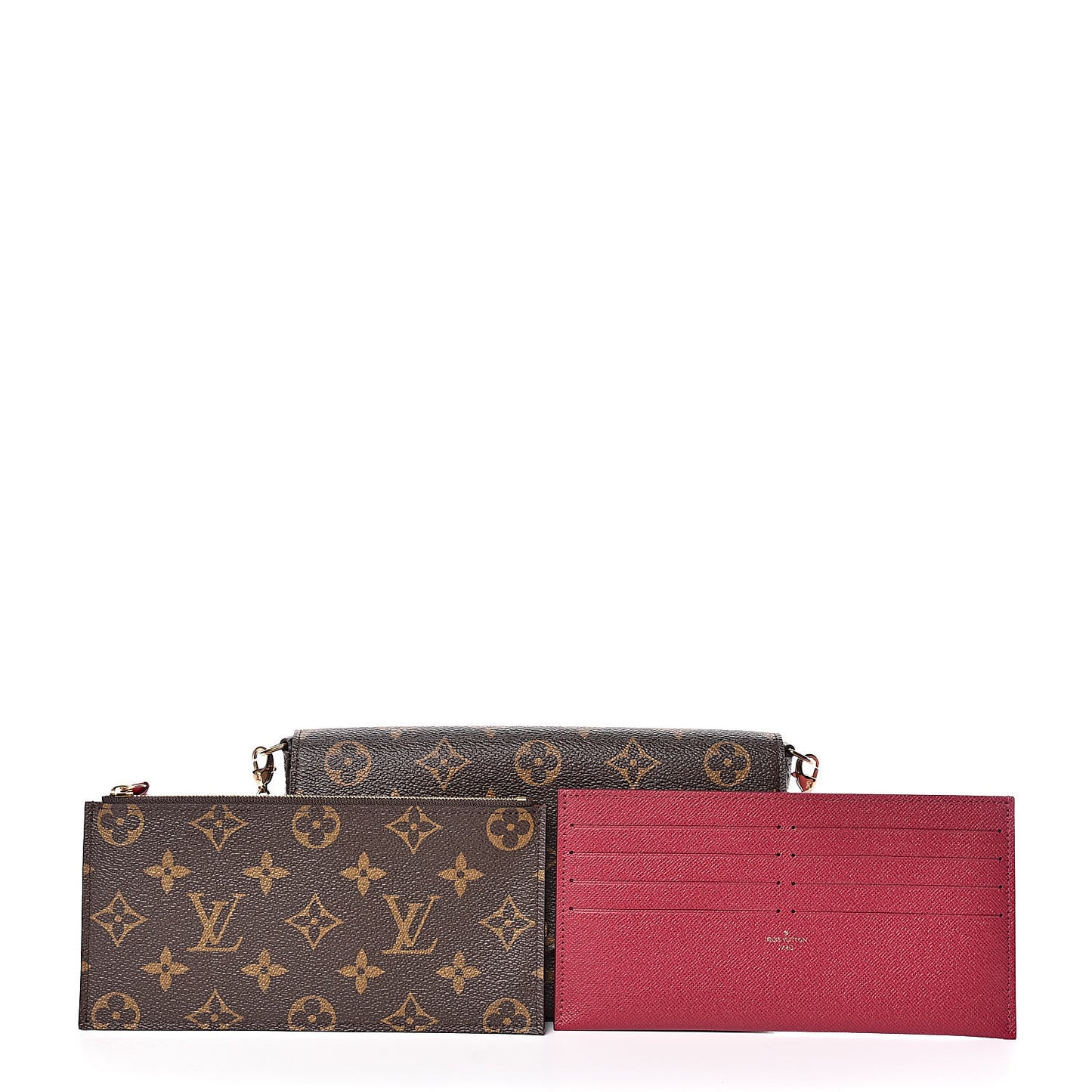 Monogram Pochette Felicie Chain Wallet Fuchsia