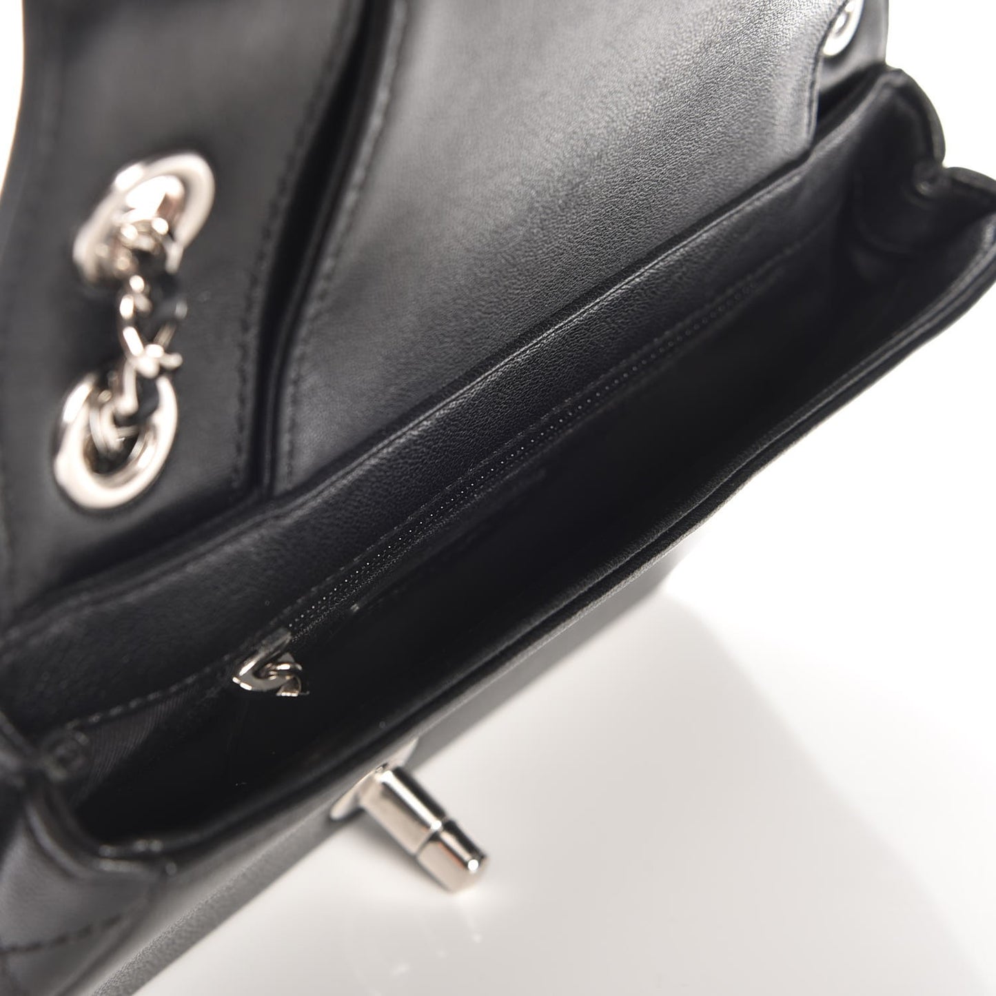 Sheepskin Quilted Small Vintage Mademoiselle Flap Black