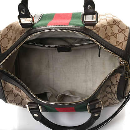 Gucci Monogram Vintage Web Medium Boston Dark Brown 5 of 16
