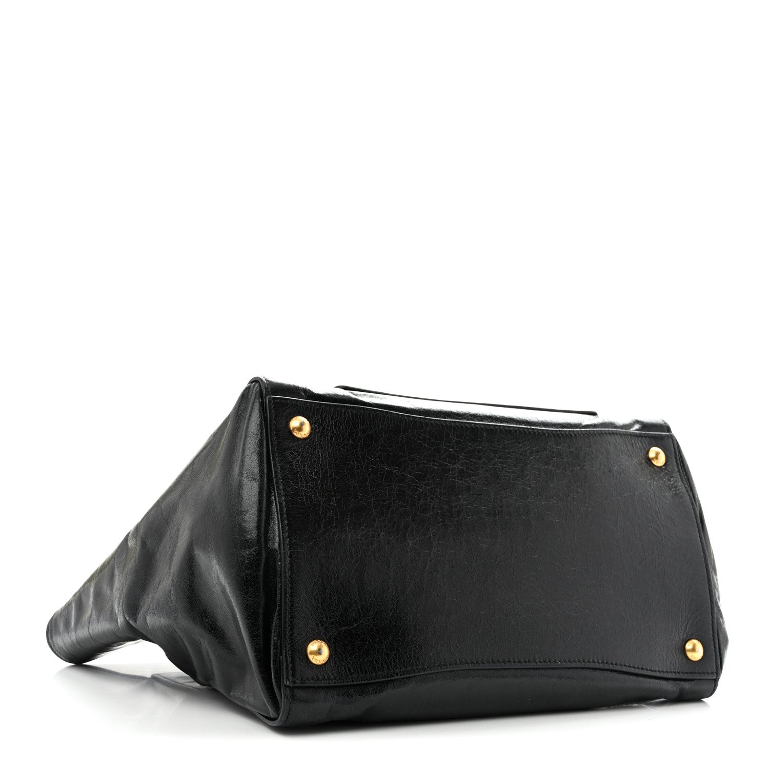 Prada Glossy Calfskin Phenix Shopping Tote Black 4 of 12