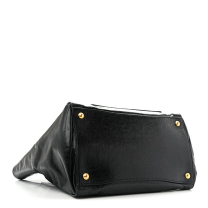 Prada Glossy Calfskin Phenix Shopping Tote Black 4 of 12
