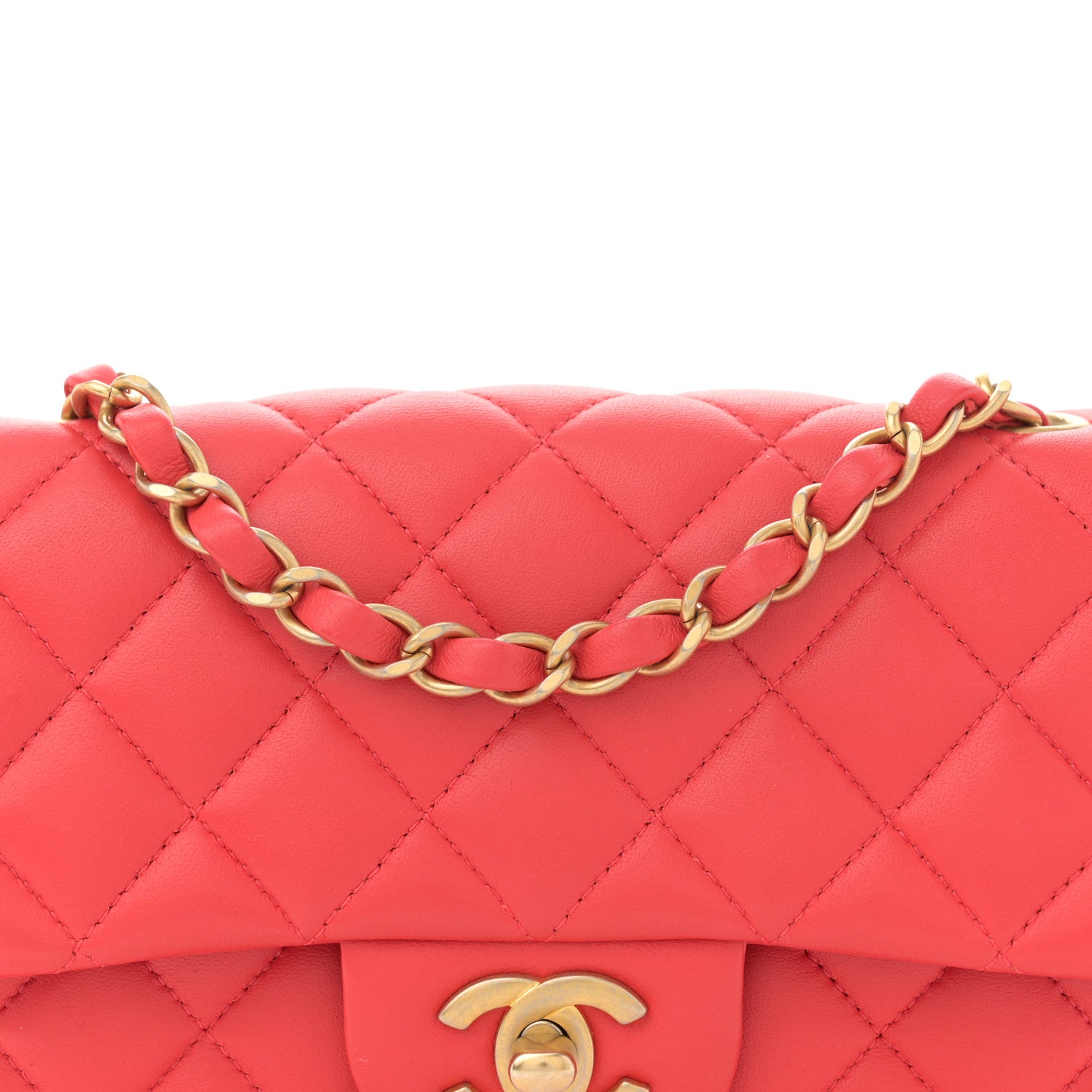 Chanel Lambskin Quilted Mini Rectangular Flap Red 8 of 12