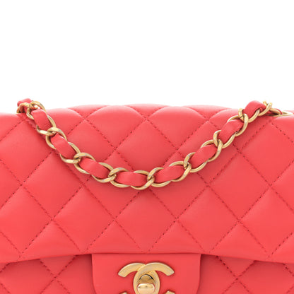Chanel Lambskin Quilted Mini Rectangular Flap Red 8 of 12