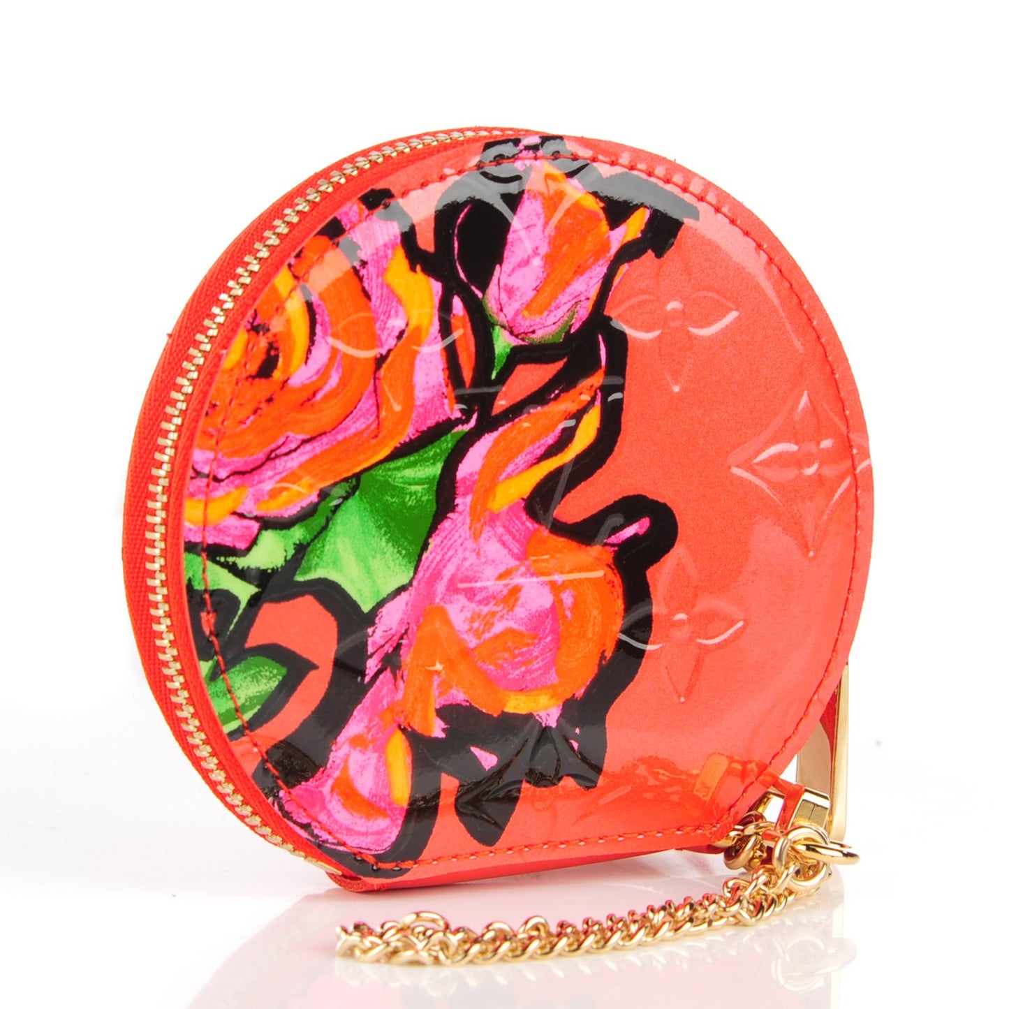 Vernis Roses Chapeau Coin Purse Orange Sunset