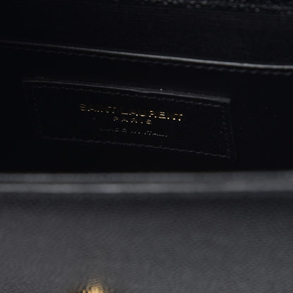 Saint Laurent Grain De Poudre Small Monogram Kate Satchel Black 6 of 7