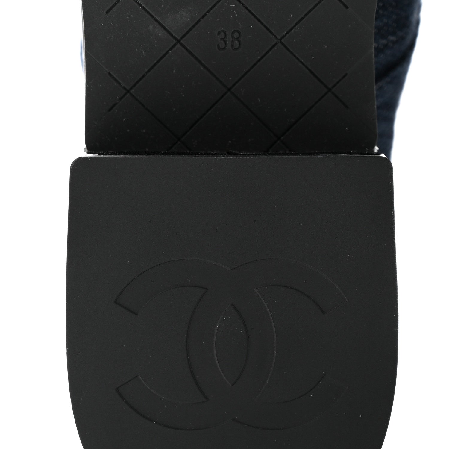 Chanel Denim Patent Lambskin Quilted CC Lace Up Combat Boots 38 Blue Black 6 of 9