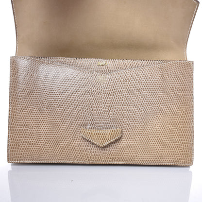 Hermes Lizard Pan Clutch Ficelle 11 of 12