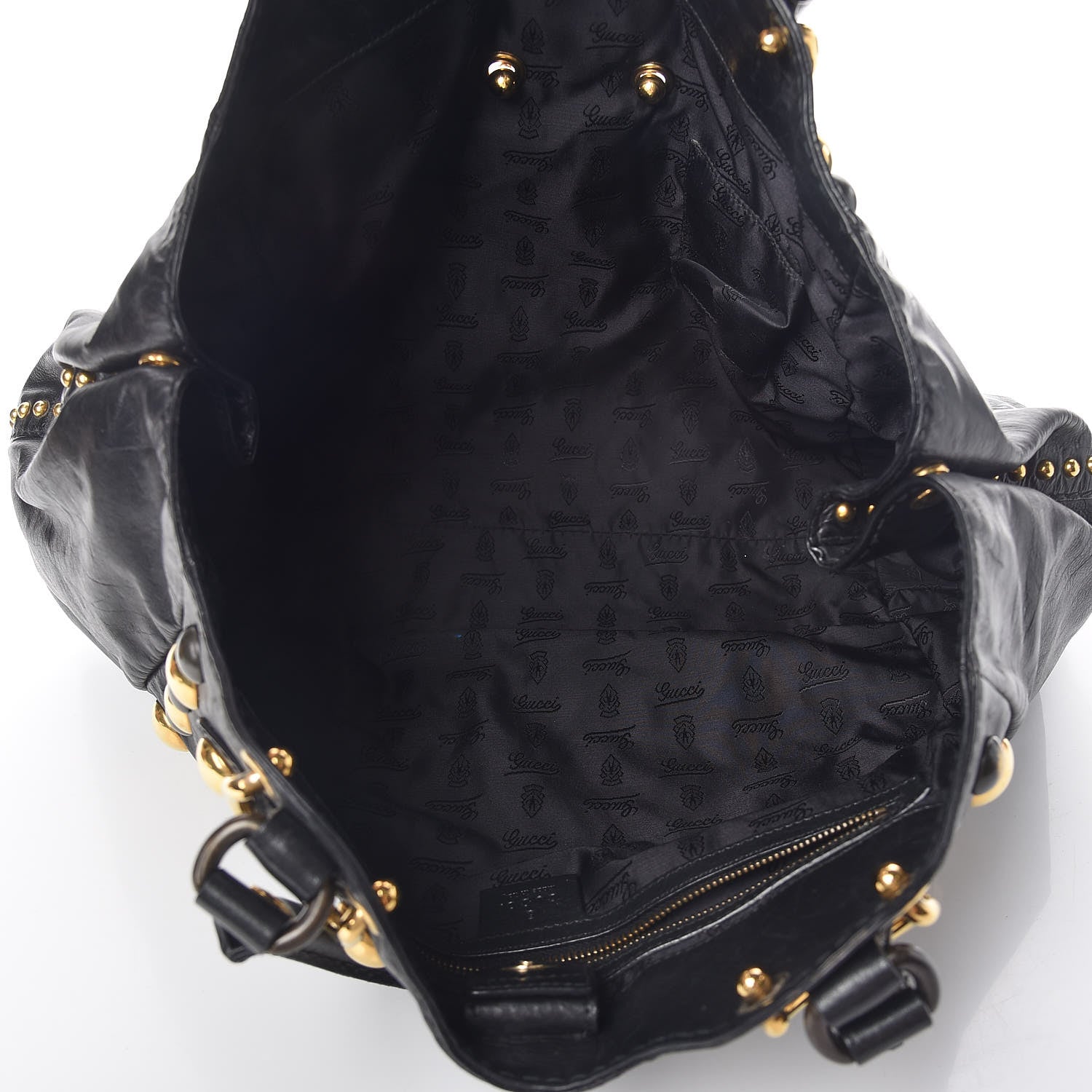 Gucci Calfskin Suede Fringe Large Babouska Tote Black 5 of 21