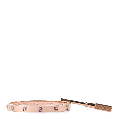 Cartier 18K Pink Gold Sapphire Garnet Amethyst LOVE Bracelet 17 6 of 6