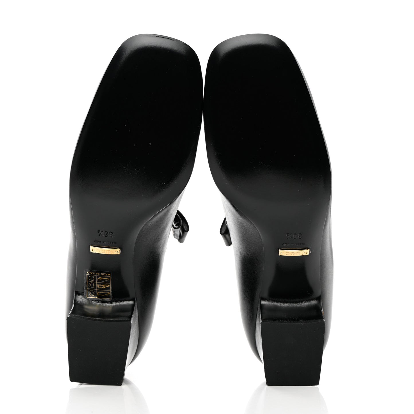 Nappa Crystal Bonny Bow Mary Jane Pumps 38.5 Black