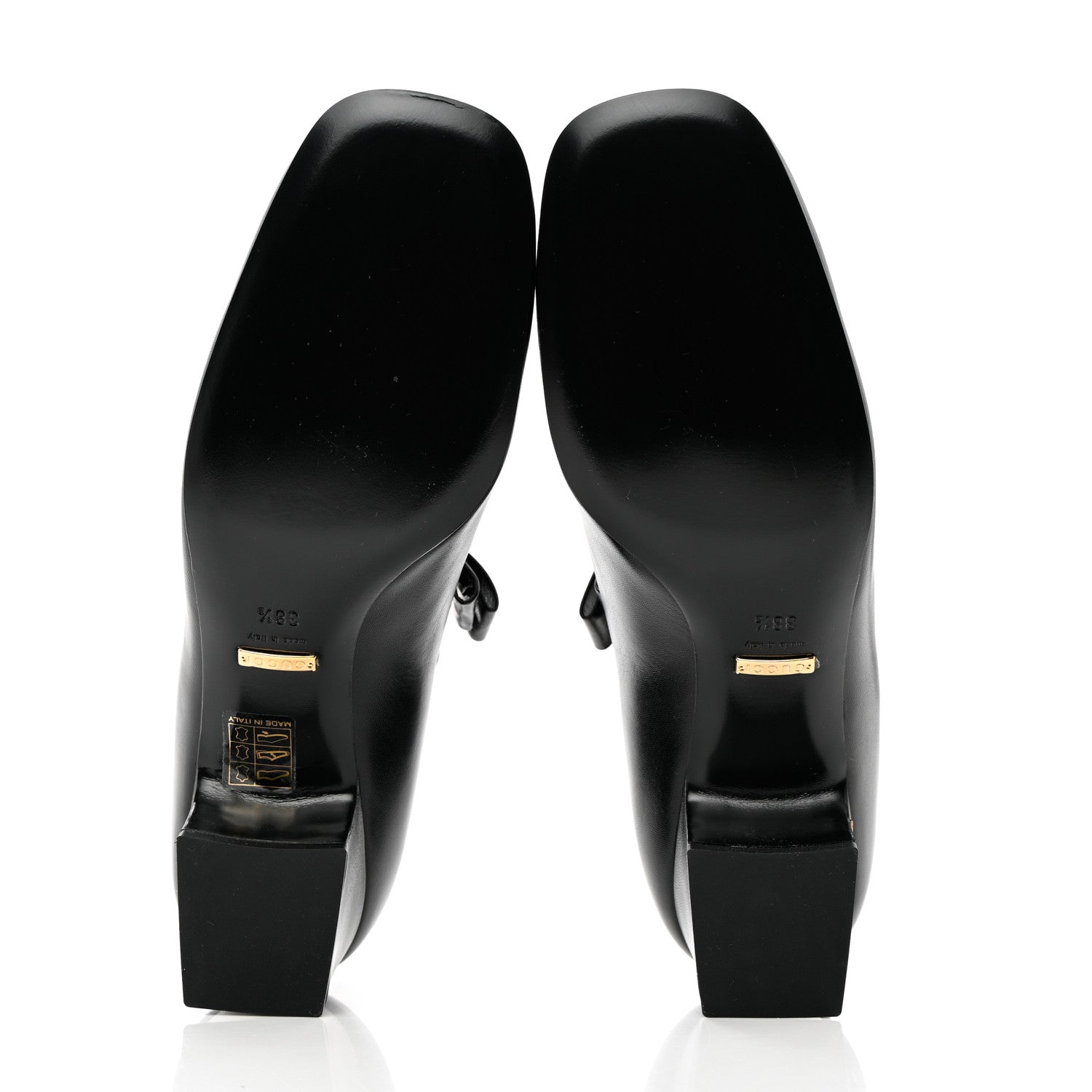 Gucci Nappa Crystal Bonny Bow Mary Jane Pumps 38.5 Black 5 of 9