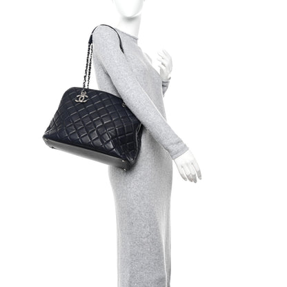 Chanel Lambskin Quilted Shoulder Bag Navy Blue 2 of 11