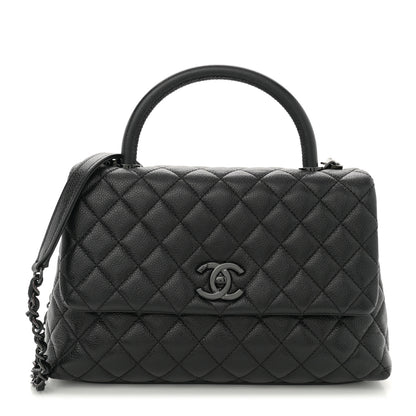 Chanel Caviar Quilted Small Coco Handle Flap So Black 1 of 11