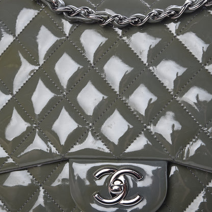 Chanel Patent Quilted Jumbo Single Flap Green 13 of 13