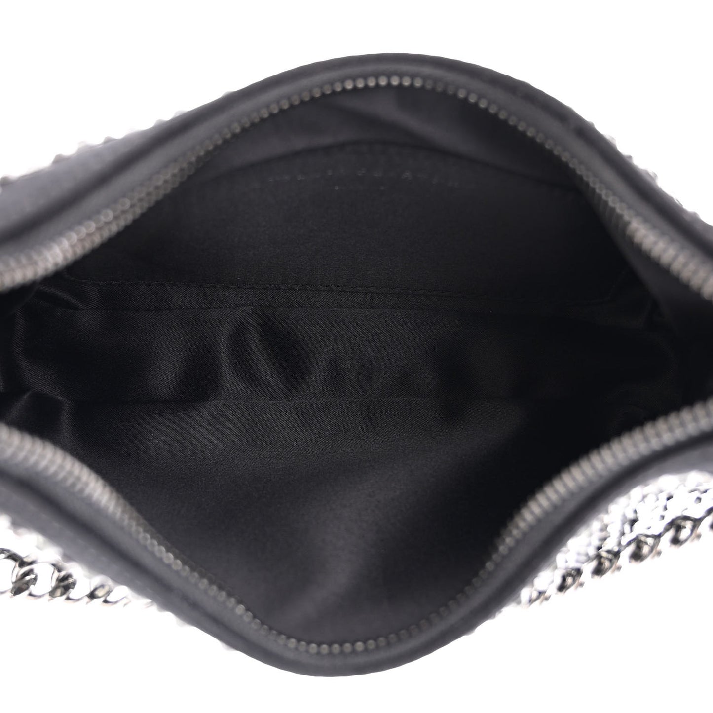 Nylon Crystal Mini Falabella Zipped Shoulder Bag Black