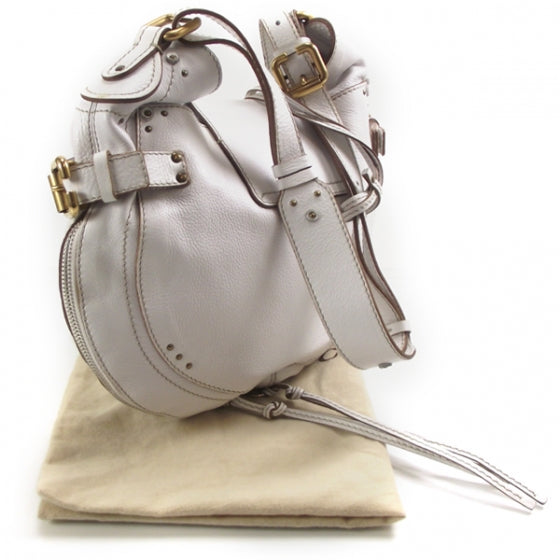 Leather Paddington Hobo Blanc