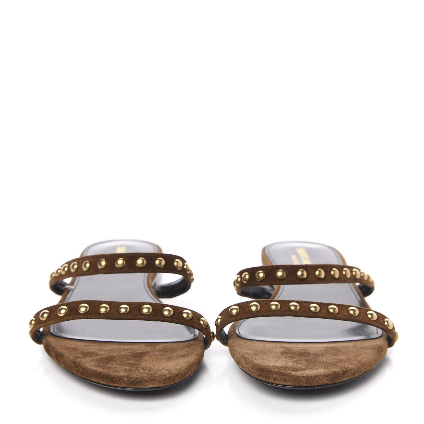 Suede Studded Sandals 40 Brown