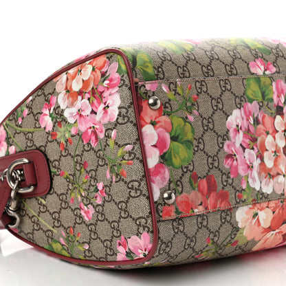 Gucci GG Supreme Monogram Blooms Medium Boston Beige Multicolor Dry Rose 9 of 11