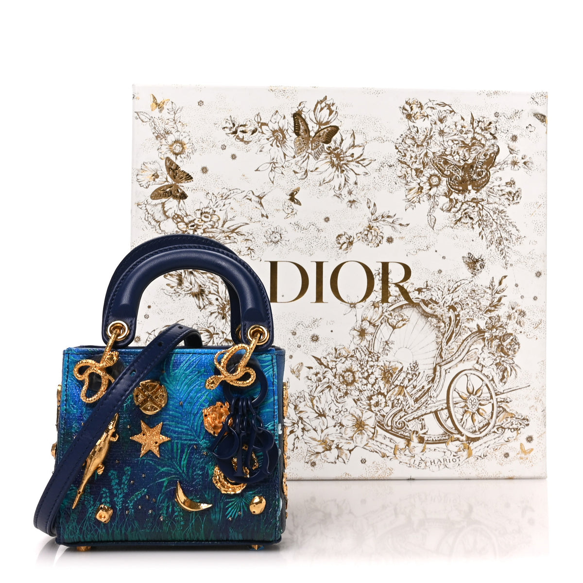 Christian Dior X LINA IRIS VIKTOR Calfskin Embellished Micro Lady Dior Art Blue Multicolor 10 of 10