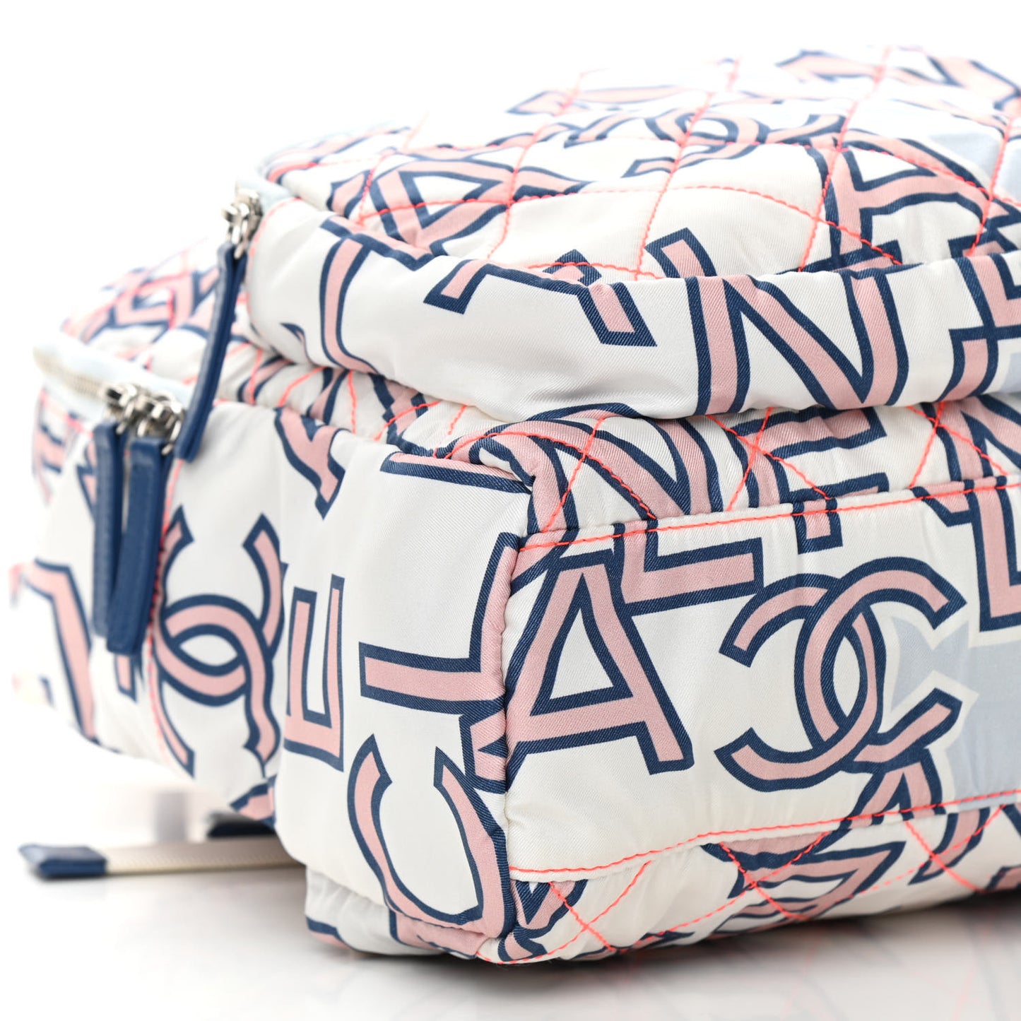 Nylon Stitched Printed Logo Backpack Multicolor