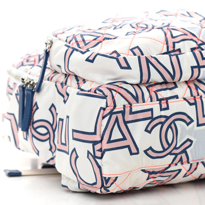 Chanel Nylon Stitched Printed Logo Backpack Multicolor 9 of 12