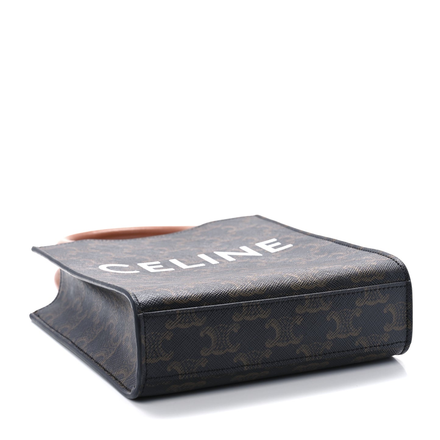 Triomphe Canvas Calfskin Mini Vertical Cabas Tan