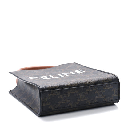 Celine Triomphe Canvas Calfskin Mini Vertical Cabas Tan 4 of 7