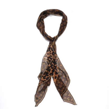 Louis Vuitton Silk Crepe Leopard Monogram Scarf 1 of 4