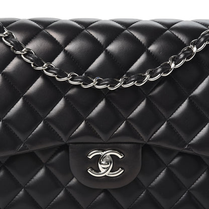 Chanel Lambskin Quilted Jumbo Double Flap Black 9 of 10