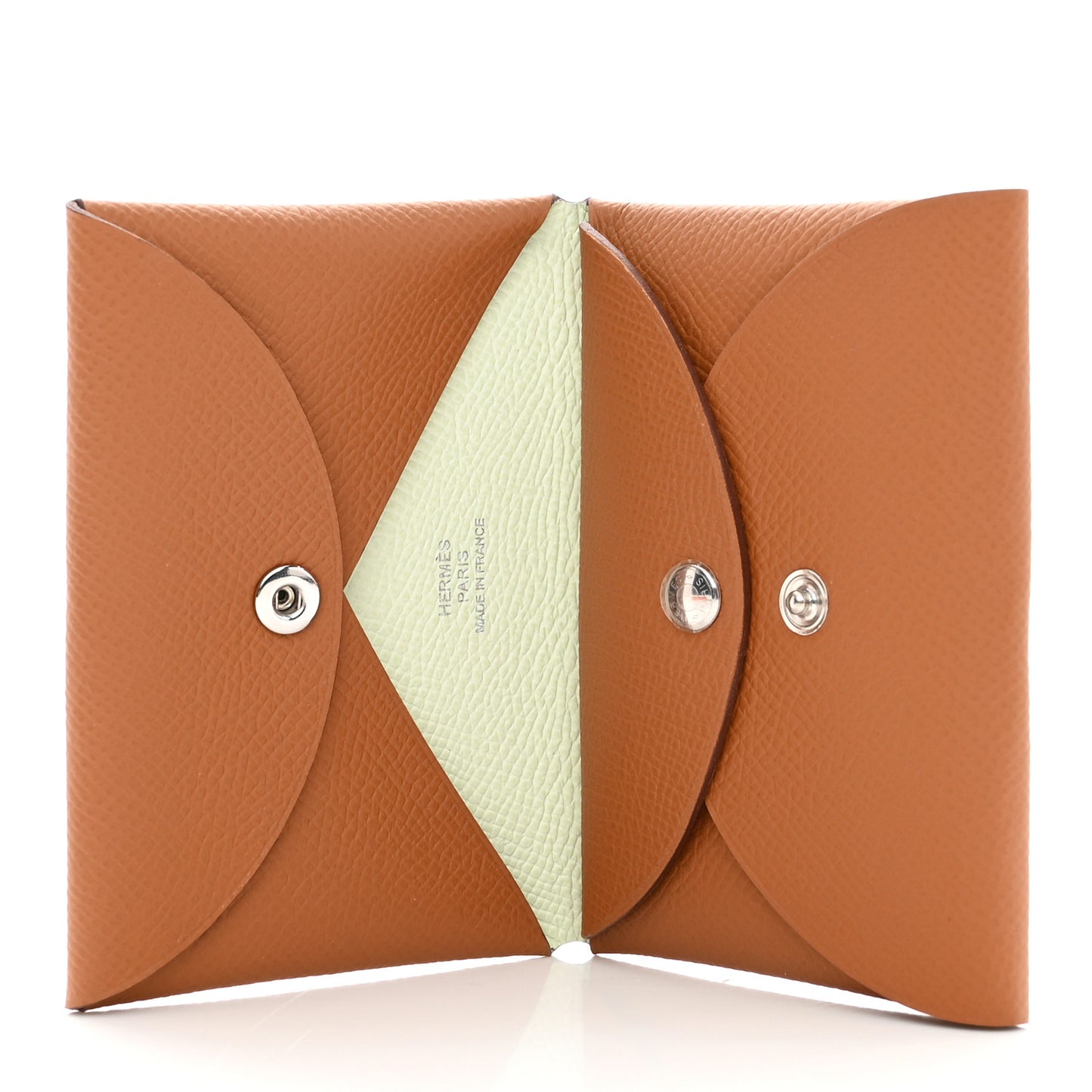Epsom Verso Calvi Duo Card Case Gold Vert Fizz
