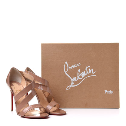 Christian Louboutin Patent World Copine 100 Sandals 38 Nude 8 of 8