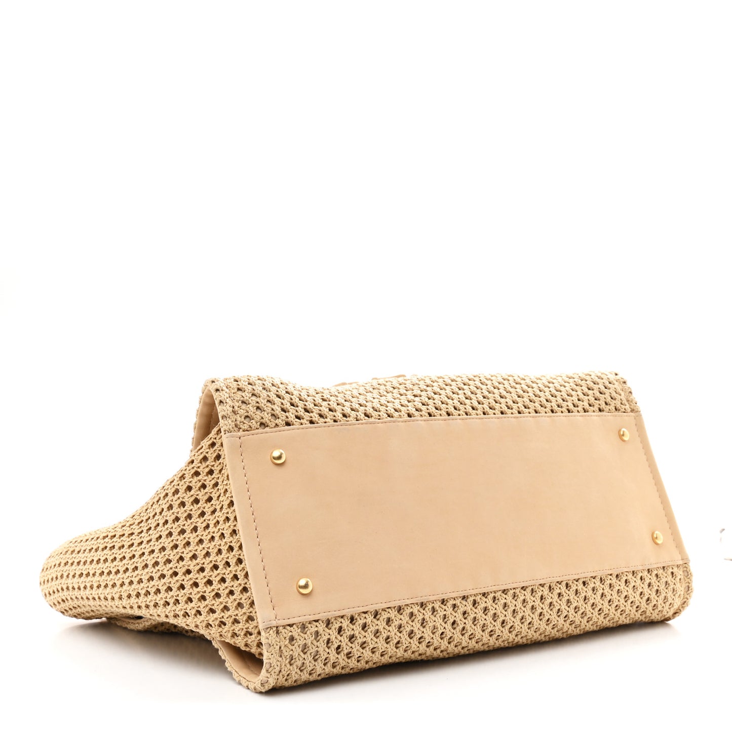 Straw Suede Calfskin Medium Deauville Tote Beige
