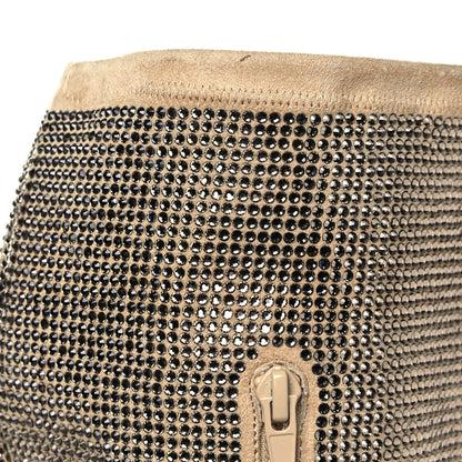 Bottega Veneta Suede Crystal Sparkle Dot Tall Boots 38.5 Cane Sugar 9 of 9