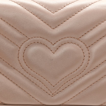Gucci Calfskin Matelasse Super Mini GG Marmont Shoulder Bag Porcelain Rose 16 of 17