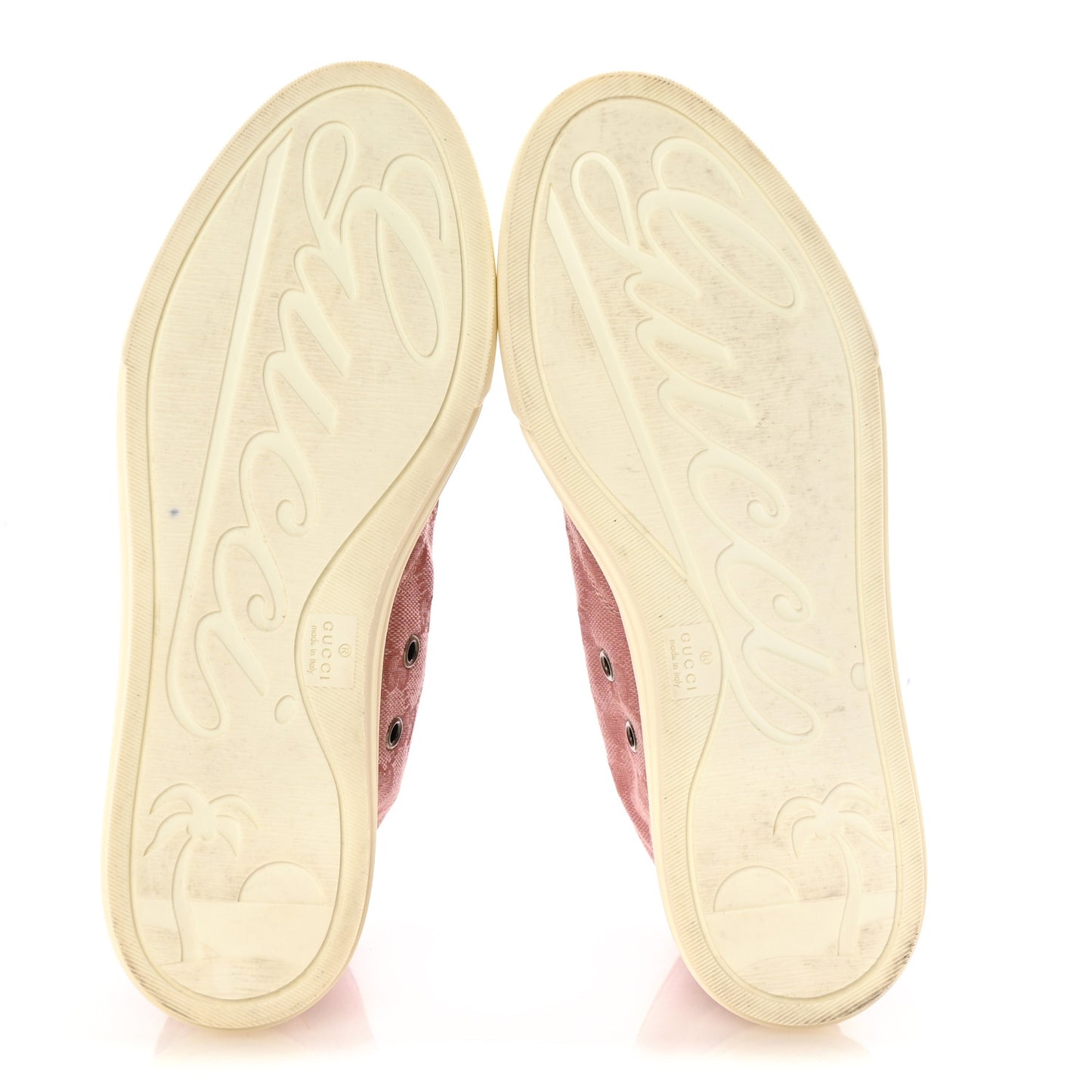 Monogram Womens High Top Sneakers 36 Pink Soft Pink
