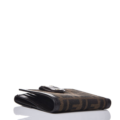 Fendi Zucca Cuoio Lucido Compact Wallet Tobacco Moro 4 of 8