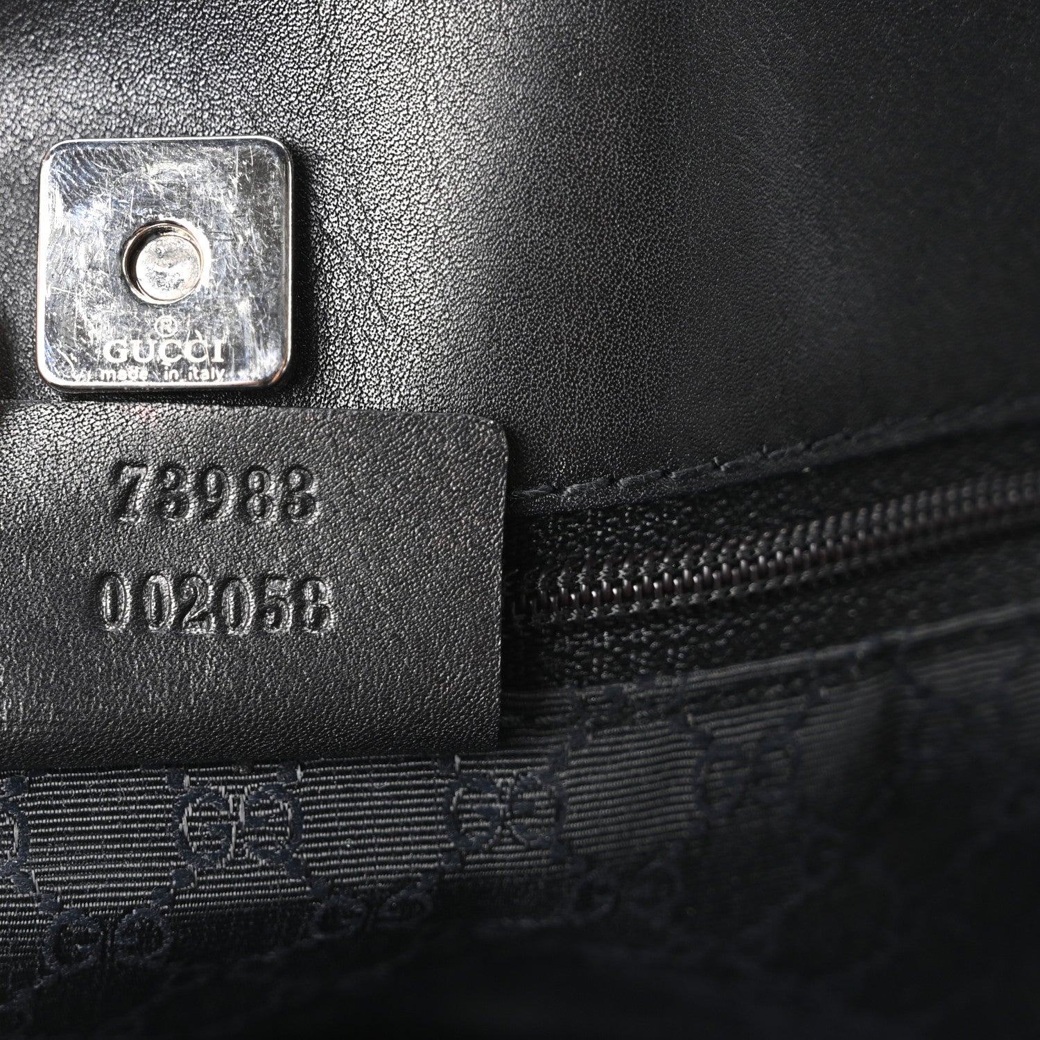 Gucci Denim Calfskin Web Tote Black 7 of 10