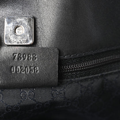 Gucci Denim Calfskin Web Tote Black 7 of 10