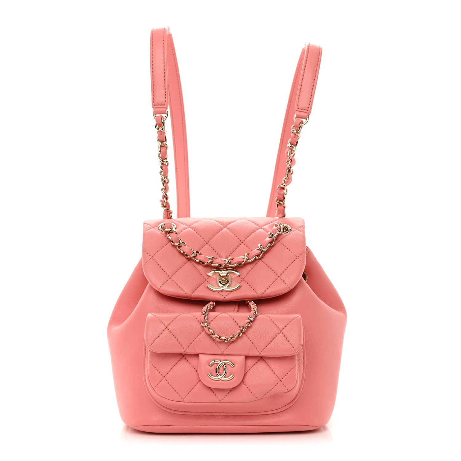 Chanel Lambskin Quilted Small Duma Drawstring Backpack Pink 1 of 11