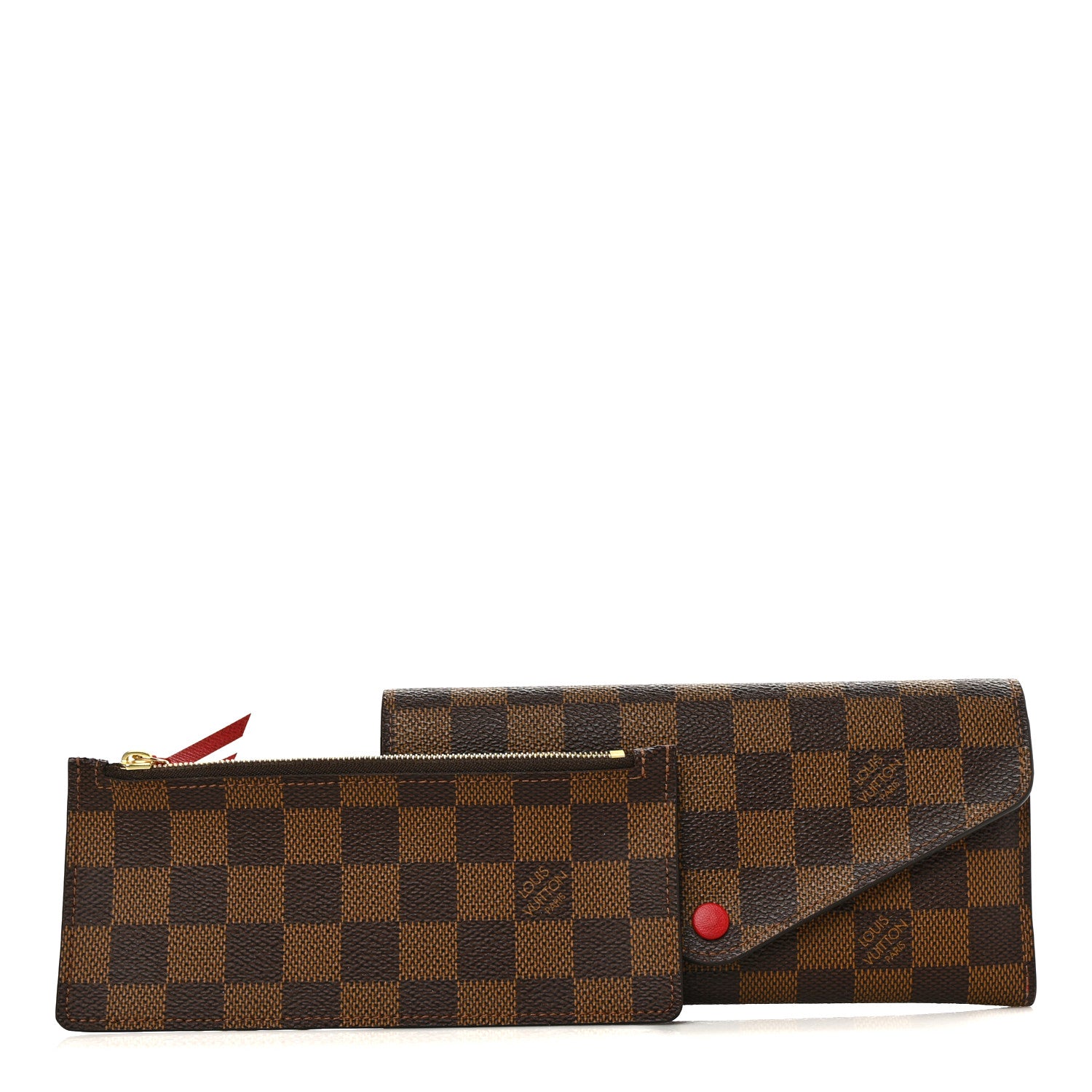 Louis Vuitton Damier Ebene Josephine Wallet Red 2 of 7