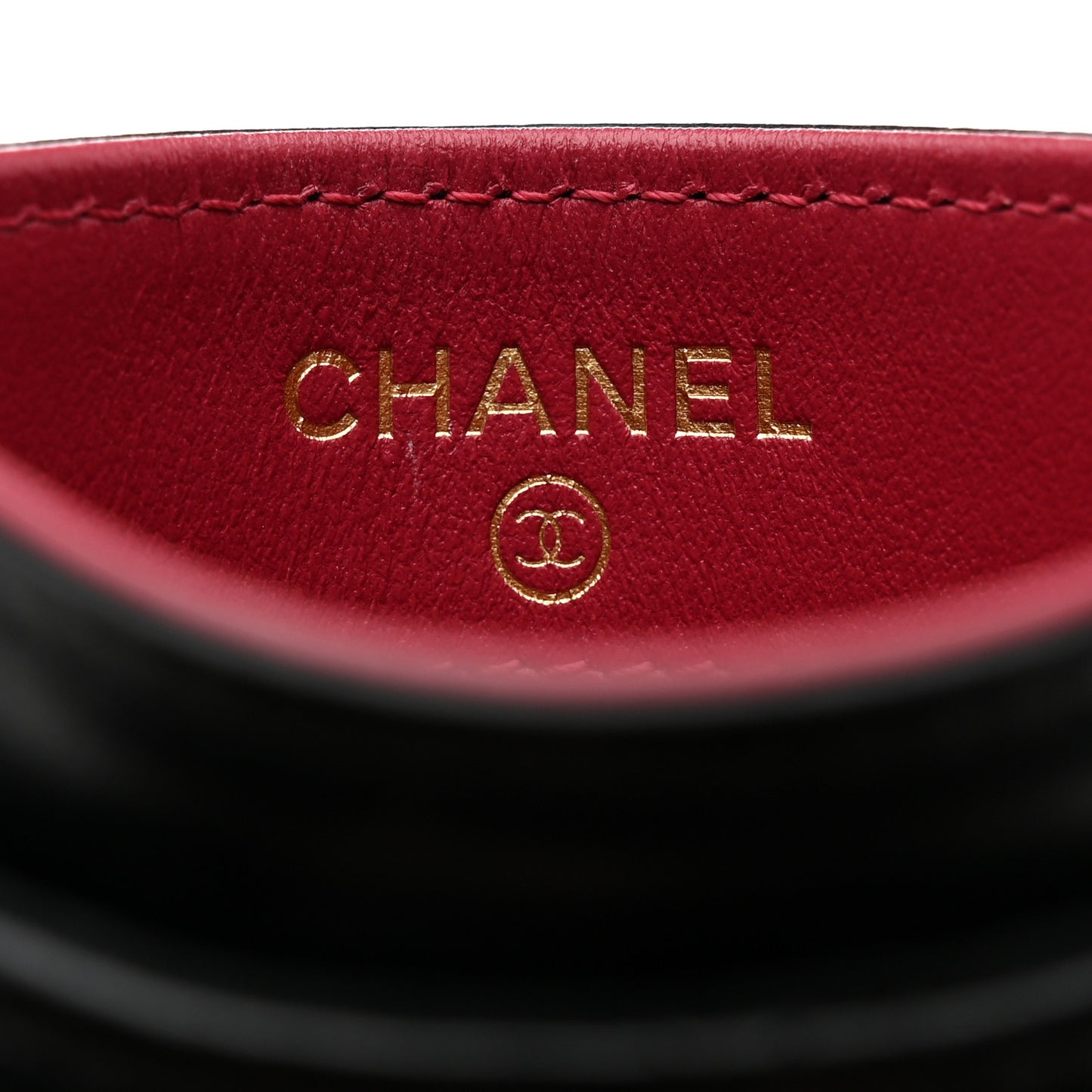 Shiny Goatskin Quilted Chanel 19 Card Holder Black