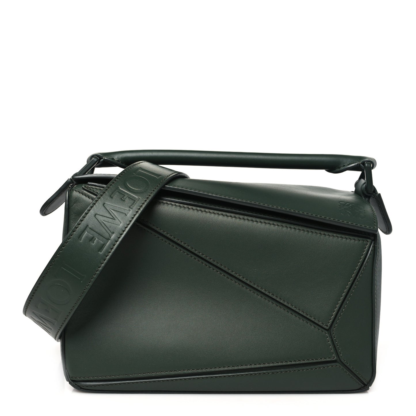 Satin Calfskin Small Puzzle Bag Vintage Khaki