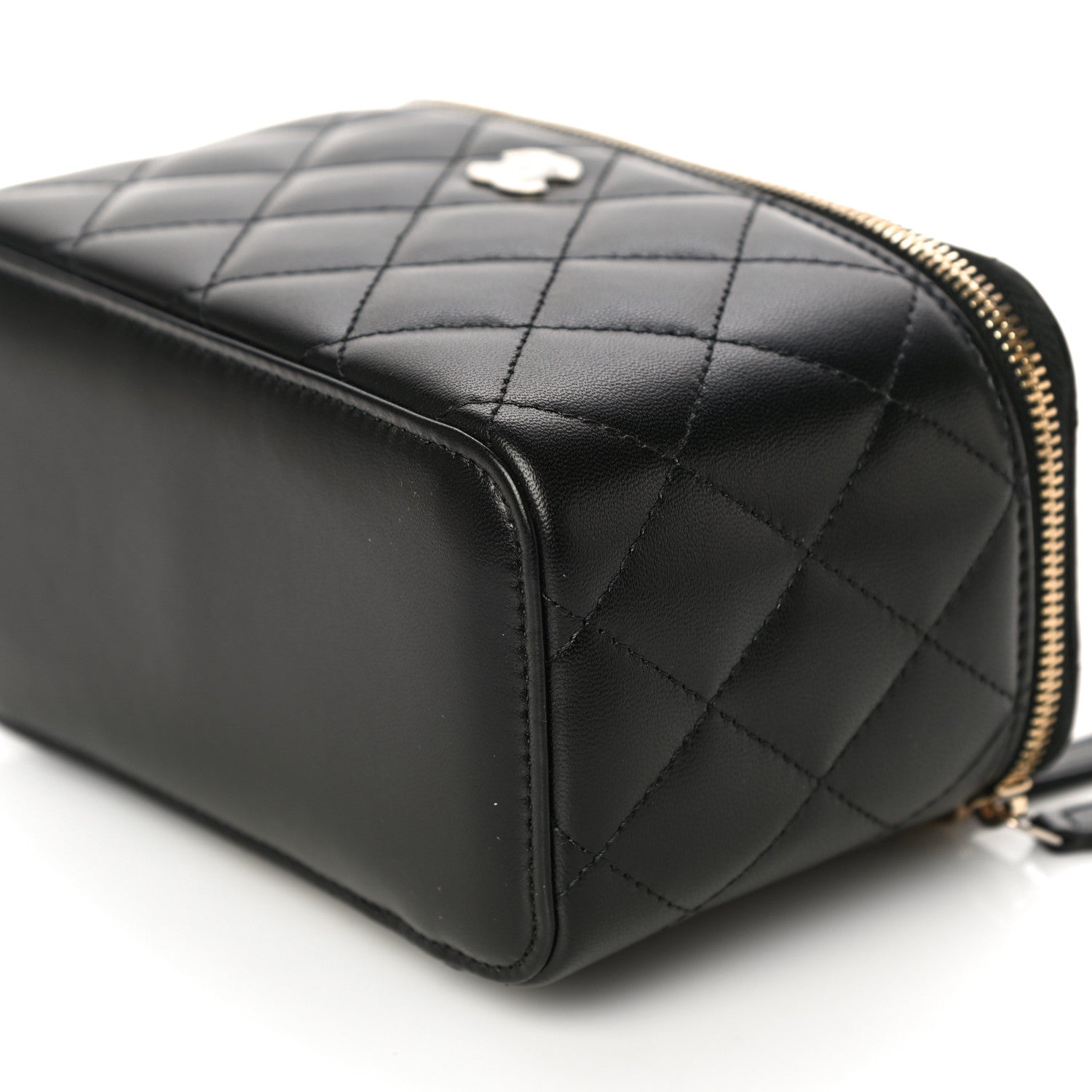 Chanel Lambskin Quilted Small Vanity Case With Chain Black 10 of 11