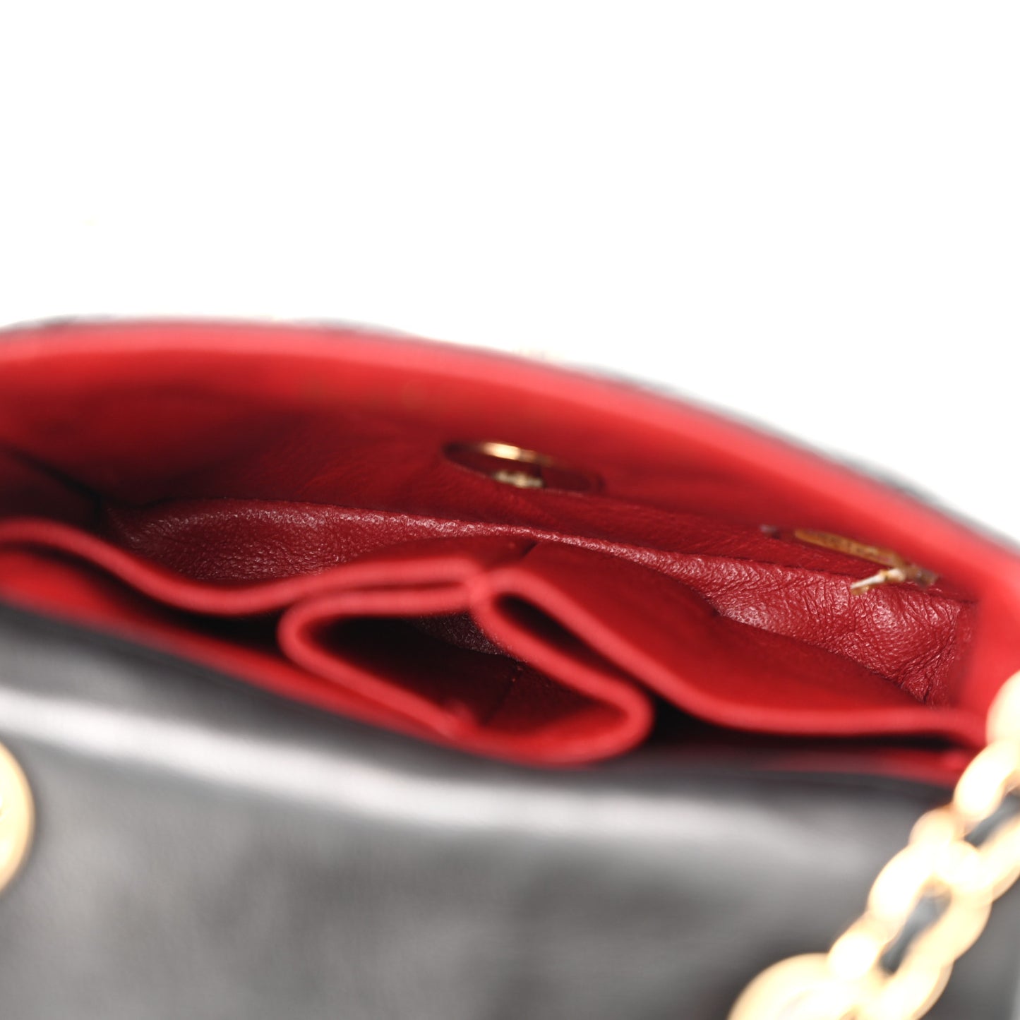 Lambskin Quilted Extra Mini Square Flap Black