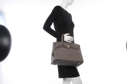 Hermes Togo Horeshoe Birkin 35 Etain Gris Perle 2 of 37