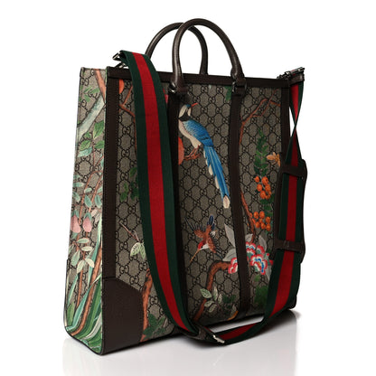 Gucci GG Supreme Monogram Tian Web Vertical Tote Beige Multicolor New Acero 3 of 21