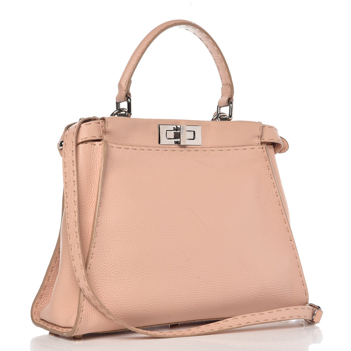 Cuoio Romano Selleria Bi-Color Medium Peekaboo Iconic Satchel Rosa Plaster Pesca