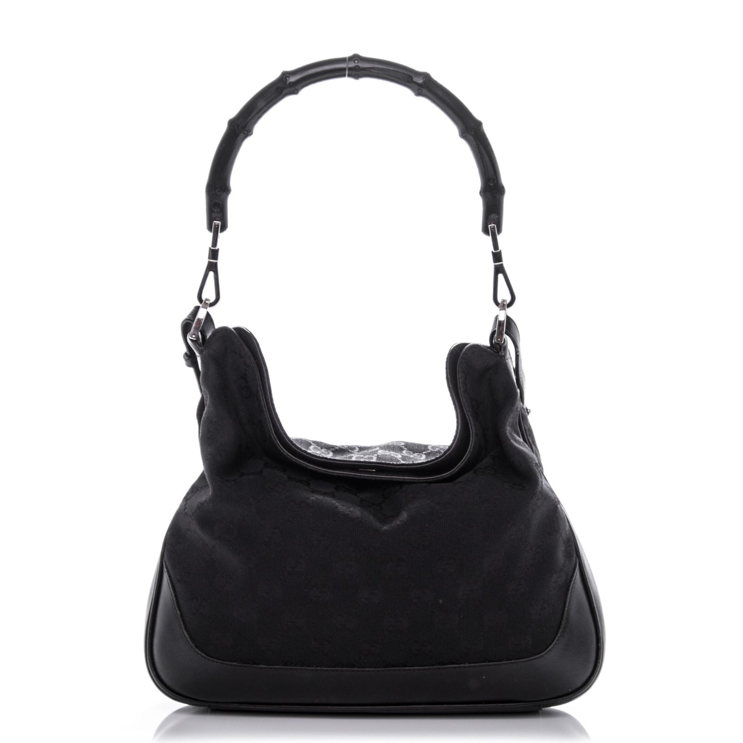 Monogram Bamboo Top Handle Bag Black
