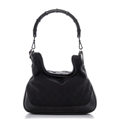 Gucci Monogram Bamboo Top Handle Bag Black 1 of 7