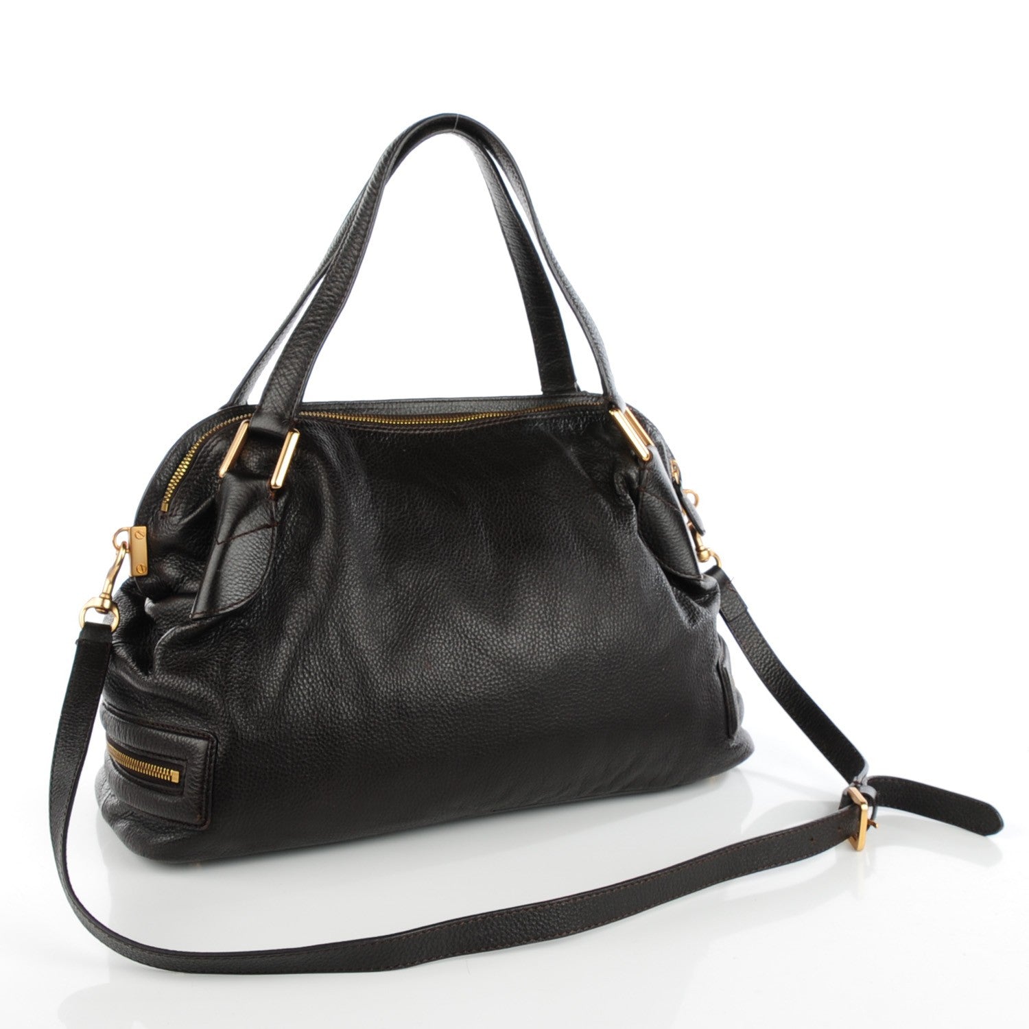Chloe Calfskin Cary Zipped Shoulder Bag Anthracite 3 of 7